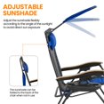 thumbnail image 2 of Topeakmart 29in Zero Gravity Chair with Sun Shade, Navy Blue/Black, 2 of 12