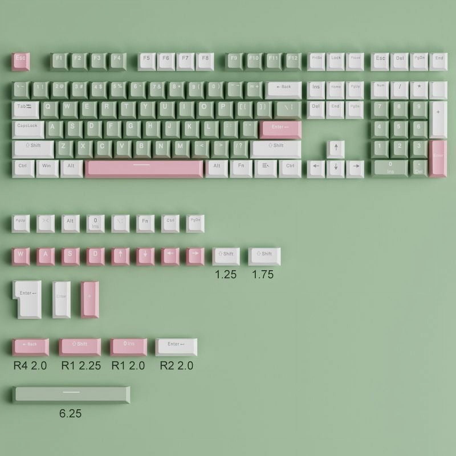 New 134 keys Lotus PBT OEM keycaps ersonalized girls Key cap set green White pink for MX switch gaming mechanical keyboard