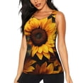 thumbnail image 1 of Balery Vibrant Sunflower Blooms Camiseta sin mangas estampada ligera para mujer, tops de entrenamiento sin mangas, camisetas de yoga transpirables de secado rápido.-Large, 1 of 4