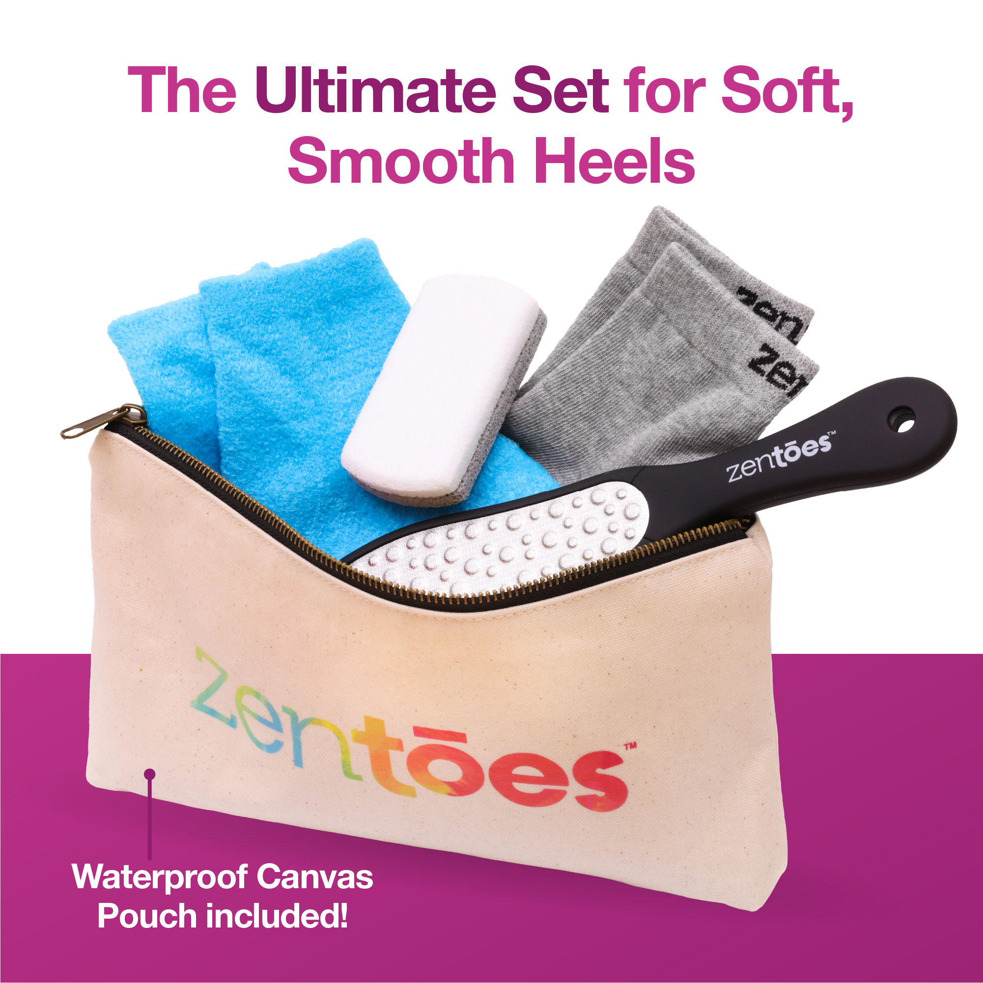 ZenToes Dry Heel Repair Kit Metal Foot File, Pumice Stone Callus Remover,  Moisturizing Socks, 1 - Pay Less Super Markets