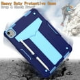 thumbnail image 3 of for iPad Air 4th Gen 2020,iPad 5th Gen 2022 Tablet Case, Silicone Hard Back Kids Friendly Cover Built in Stand Shockproof Heavy Duty Protection for iPad 4th/5th 10.9 inch,Navy+Blue, 3 of 4