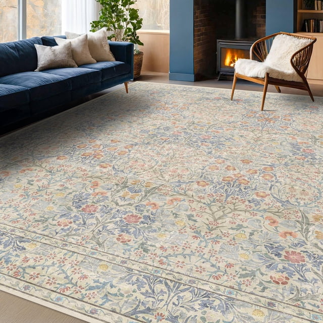 Alfombra Hazo Haus Vintage Morris, 240 x 300 cm, lavable, resistente a las manchas