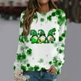 thumbnail image 2 of Nouveau & Tendance! FUNUONY T-Shirt de la Saint-Patrick pour Femmes Printemps/été Col Rond Manches Longues Imprimé Saint-Patrick T-Shirt Vert Armée TG, 2 of 4