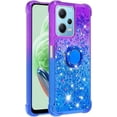 thumbnail image 2 of Slim Fit Phone Case for Redmi Note 12 4G, Bling Shiny Quicksand Effect TPU Bumper Case with Four Corners Heavy Anti-Fall Protection for Redmi Note 12 4G,Purple Blue, 2 of 14