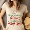 thumbnail image 4 of Funny Nurse Shiftmas Graphic T-Shirt for Men and Women, Unisex Casual Tee, Dark Heather, Size XL, 4 of 6