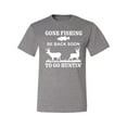 thumbnail image 2 of Wild Bobby, Gone Fishing Back Soon to Go Hunting, Men's Graphic Tees, Heather Grey, 5XL, 2 of 3