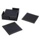 thumbnail image 2 of PU Leather Drink Coasters with Holder Set of 6 Coasters for Table Protection Black Square, 2 of 4