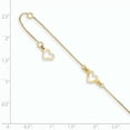 thumbnail image 2 of 14K Yellow Gold Adjustable Fancy Heart Anklet, 2 of 2