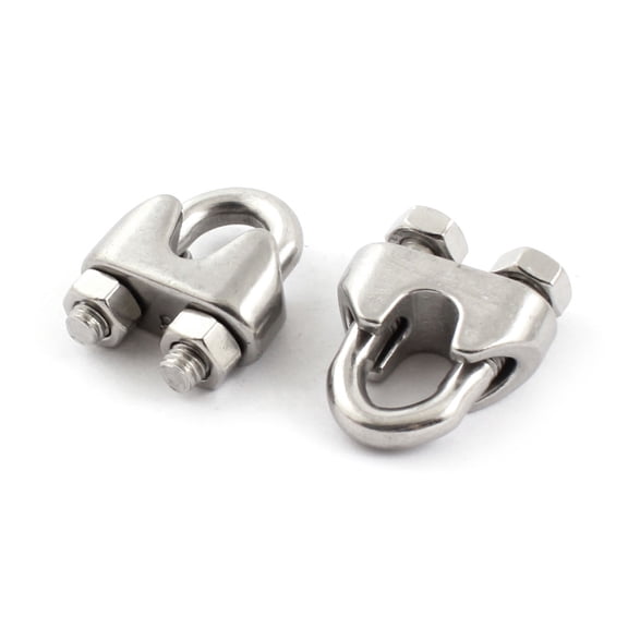 Unique Bargains 2Pcs Stainless Steel Cable Clip Saddle Clamp for 3/8" 8mm Wire Ropes