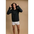 thumbnail image 5 of Men's Cottonique M17773 Long Sleeve Lightweight Cotton Jersey Hoodie (Black XL), 5 of 5