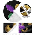 thumbnail image 3 of GZHJMY Mardi Gras Carnival Tree Skirt Fleur De Lis Glitter Mardi Gras Xmas Tree Base Cover Mat Holiday Party Decor 35.4", 3 of 5
