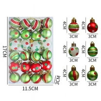 Luoshdecor 24 Pcs Christmas Hanging Balls Ornaments,Small Glitter Shatterproof Ball Ornaments,for Xmas Trees Wreath Garland Home Decor 1.57 in