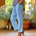 thumbnail image 2 of Women's Pants Fashion Casual Pants For Women Spring And Summer Casual Cotton And Linen Long, 2 of 6