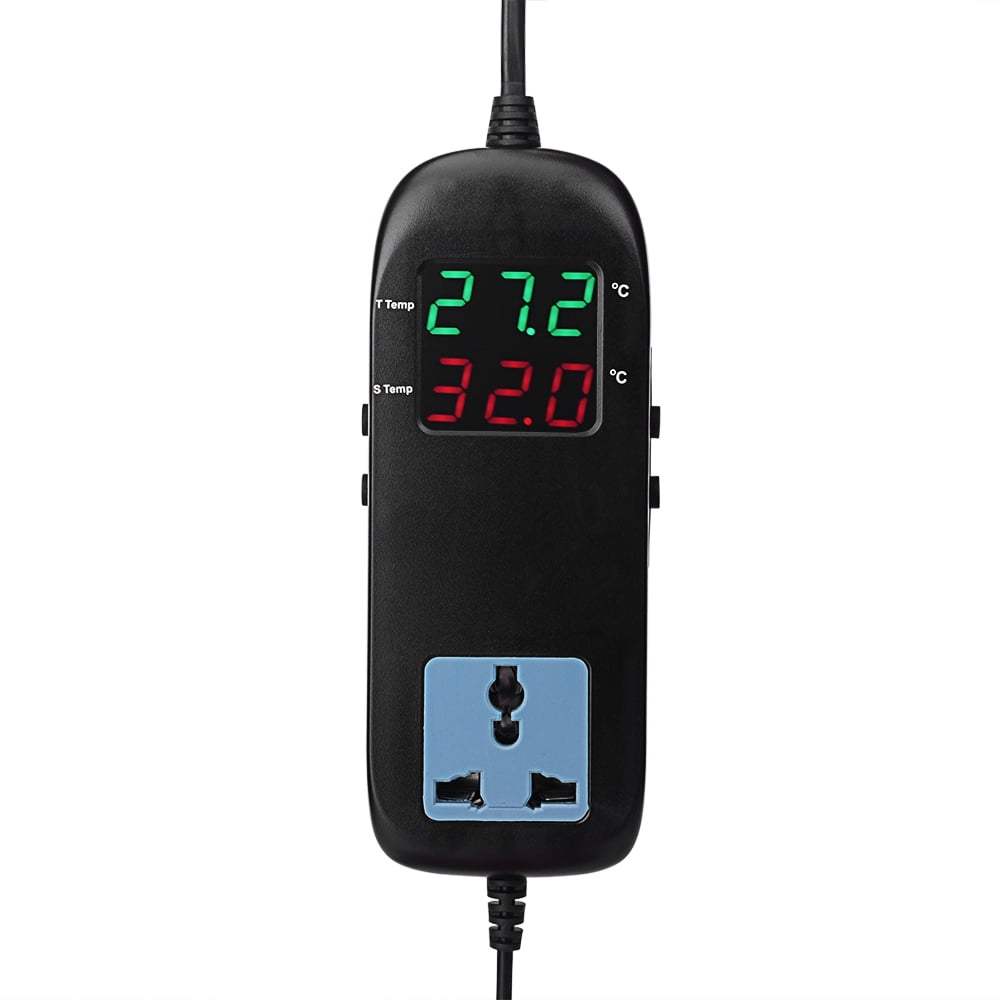 220V 10A Mini Digital Temperature Controller LCD Display Thermostat EU Plug New 