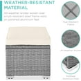 thumbnail image 4 of JJUN Set of 2 Wicker Ottomans, Multipurpose Outdoor Furniture for Patio, Backyard, Additional Seating, Footrest, Side Table w/Storage, Removable Cushions - Cream/Gray, 4 of 15