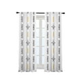 thumbnail image 3 of 3S Brother's Home Décor Curtains BOHO Design Set of 2 Panels Velvet Look Hanging Back Tap and Rod Pocket Décor Nursery Room Bedroom Kitchen Window - Made in Turkey 37White (52"Wx63"L), 3 of 6
