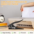 thumbnail image 4 of Single Hole Punch 15 mm Heavy Duty Hole Puncher Round Hole Punching Tool Paper Punch Precise Circle Hole Puncher Handheld Edge Banding Hole Puncher for Paper Ticket Label-black-, 4 of 9