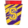 thumbnail image 1 of Tiger Stripe - Monogramme Or Violet Initiale Rouge Tasse Boisson Isolant Hugger, 1 of 1