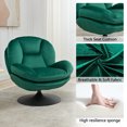 thumbnail image 3 of Velvet Swivel Accent Chair with Ottoman Set, Modern Armchair with Footrest for Living room, Reading TV Chairs for adults, Comfy Chaise Lounge Chairs with 360 Degree Swiveling for Bedroom, 3 of 6