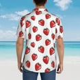 thumbnail image 6 of Haiem Hand Drawn Strawberry Printed Hawaiian Shirt for Men - Men’s Casual Beach Summer Shirts - Stretch Fabric with Modern Fit-Small, 6 of 9