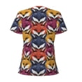 thumbnail image 4 of Naloa Fox Face Print T-Shirts Short Sleeve V Neck Tees for Women Fashion Tops Trendy Lightweight Soft Casual Summer Outfits Clothes, 4 of 5