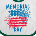 thumbnail image 4 of Inktastic Memorial Day Distressed American Flag with Fireworks Boys or Girls Baby Bib, 4 of 4