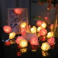 thumbnail image 5 of DAMAI 4.9 Feet 20 LED Rose Flower Fairy Lights String Lights Battery Operated Wedding Home Party Events Holiday Romantic Decoration (4.9 Feet 20 Led, Pink+Warm White), 5 of 9