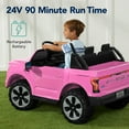 thumbnail image 6 of Best Choice Products Kids 24V Ride On Truck Officially Licensed Ford Lightning w/ Remote, LED Lights, 2 Speeds - Pink, 6 of 9