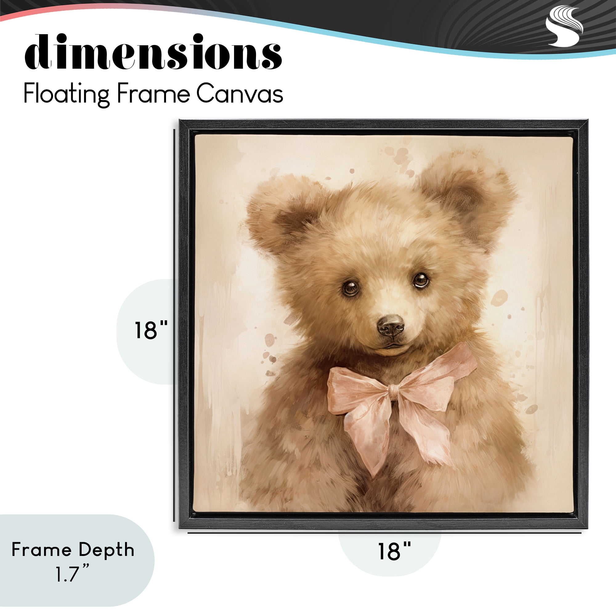 Stupell Industries Little Baby Bear Black Framed Floater Canvas Wall Art, design by Tina LeCour