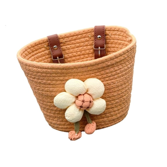 Soft Rope Woven Bicycles Basket Detachable Bikes Front Handlebar Basket Bicycles Tricycle Baskets Enduring
