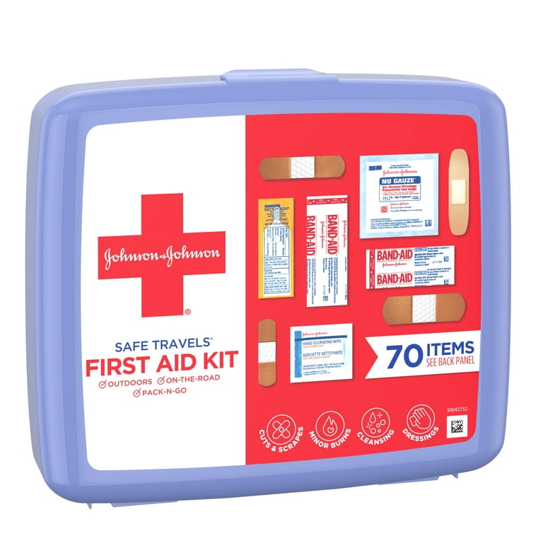 Johnson & Johnson Safe Travels Portable Emergency First Aid Kit