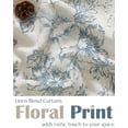 thumbnail image 4 of Cortinas Jinchan con estampado floral de lino, 36 cm, color azul rústico, 2 paneles, 4 of 9