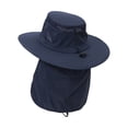 thumbnail image 4 of XIAOCHA Mens Wide‑Brim Neck‑Flap Boonie Hat Breathable Sun Hat Outdoor Hat,Navy, 4 of 4
