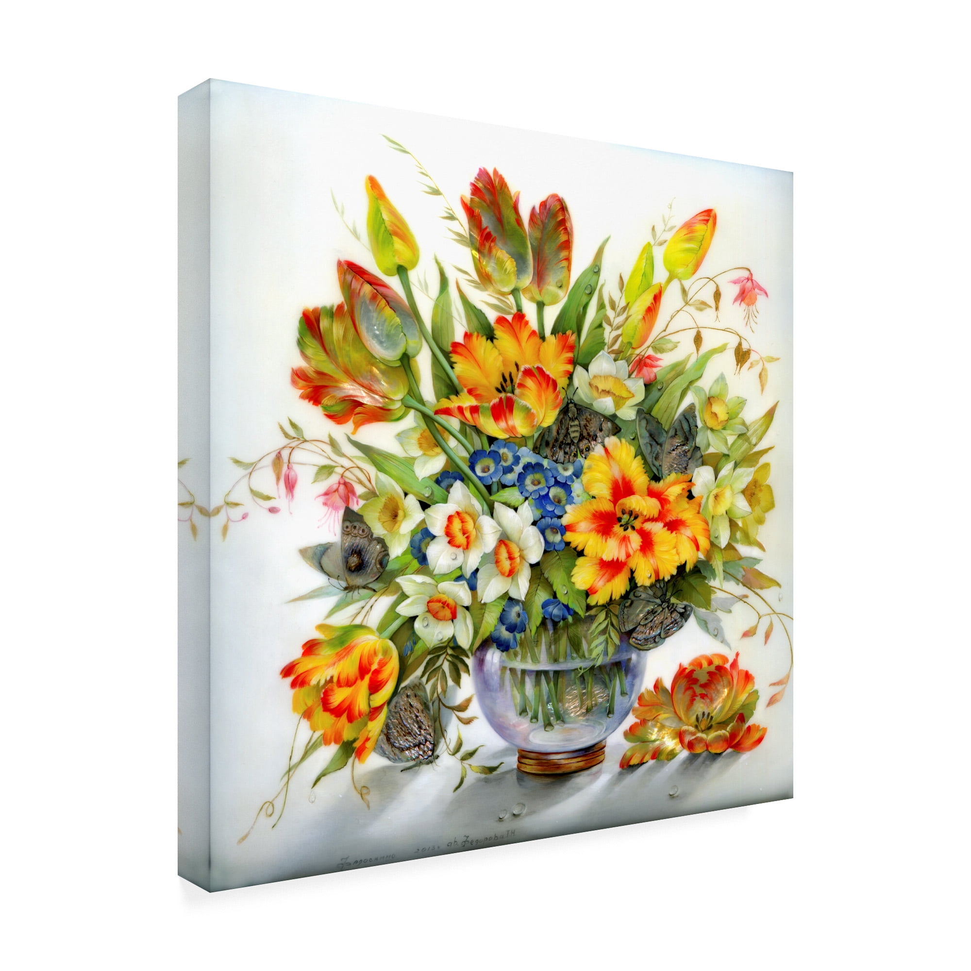 Trademark Fine Art 'Red And Yellow Floral Vase' Canvas Art by Tania Fedorova