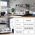 thumbnail image 3 of Twin Over Full Bunk Beds with Trundle, Metal Bunk Bed Frame with Safety Guardrail and 2 Ladders, Sturdy Construction No Box Spring Needed, for Bedroom, Brown, 3 of 10