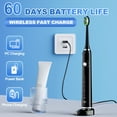 thumbnail image 6 of JTF Sonic Electric Toothbrush for Adults and Kids with Travel Case and 6 Brush Heads, 5 Modes 40000 VPM Rechargeable Power Toothbrush with Wireless Charger, IPX7 Waterproof 60-Day Battery Life, Black, 6 of 10