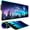 04 Moon Starry Sky, variant on Gaming  Pad, Large Mousepad with  Light, Keyboard Pad Gaming Accessories for Desk, Non-Slip Rubber Base Big  Mat for Gamer, 31.5 X 11.8 Inch, Dazzling Galaxy