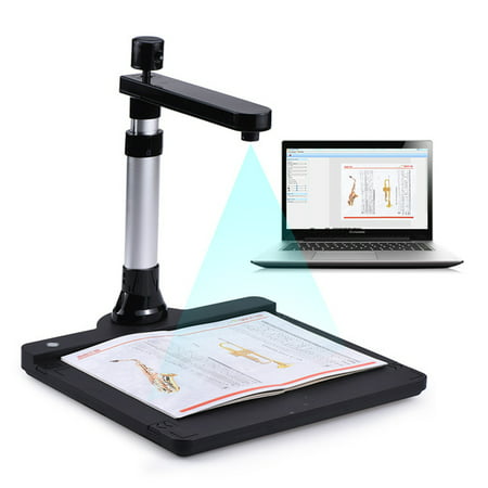 Adjustable HD High Speed Book Image Document Camera Scanner Dual Lens LED Light Scan for Classroom Office Library (Best High Speed Scanner For Mac)