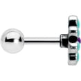 thumbnail image 3 of Body Candy 16G Womens 6mm Stainless Steel Flower Teal Petals Helix Jewelry 1/4, 3 of 7
