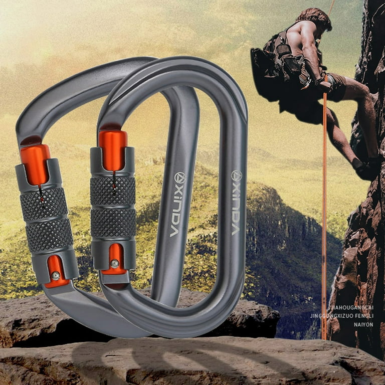 Fairnull Climbing Carabiner Anti-oxidation Wear Resistant Accessory O-Shape  D-Shape Screw Climbing Lock for Mountaineering
