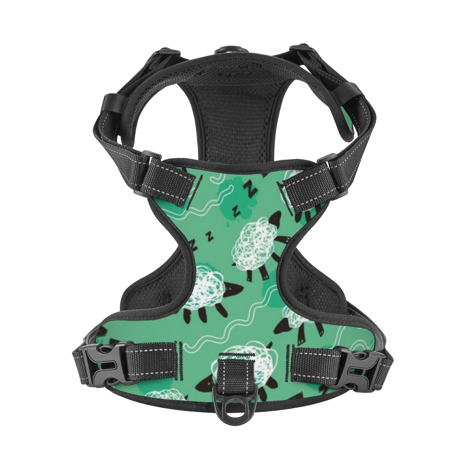 Picia Sheep Zzz No-Pull Dog Harness Reflective Front Clip Vest with Handle,Step-in Air Dog Harness,Adjustable 2 Metal Rings 4 Buckles,Easy to Put on & Take Off