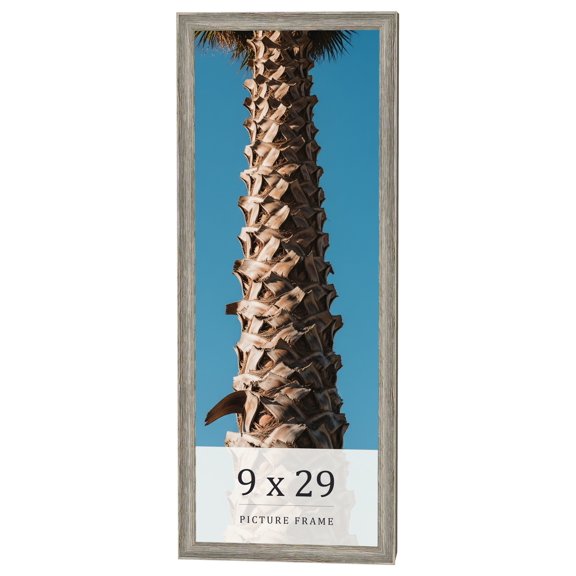 9x29 Frame Grey Solid Wood Picture Frame Width 1 Inches | Interior Frame Depth 0.5 Inches |