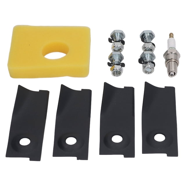 Ensemble de Boulons de Lames de Tondeuse à Gazon, Lames de Tondeuse à Gazon 18 Pouces Kit de Lames de Tondeuse à Gazon Bougies d'Allumage Design Révolutionnaire