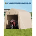 thumbnail image 4 of BeesClover Abri de Rangement Extérieur Portable 6 X 6 Pi avec Porte à Glissière Enroulable et Évent, Abri Robuste 240 g en Bâche PE Imperméable, Abri d'Auto Résistant aux UV pour Motocyclette, Bois de Chauffage, 4 of 8