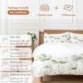 thumbnail image 6 of 3 Piece Sage Green Flowers Duvet Cover Set California King,Microfiber Comforter/Quilt Cover with Corner Ties and 2 Pillowcases,Watercolor Retro White Floral Leaves Soft Bedding with Zipper Closure, 6 of 8