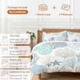 thumbnail image 6 of 3 Piece Coastal Duvet Cover Set Full Size, Microfiber Comforter/Quilt Cover with Corner Ties and 2 Pillowcases, Summer Beach Nautical Coral Starfish All Season Soft Bedding with Zipper Closure, 6 of 8