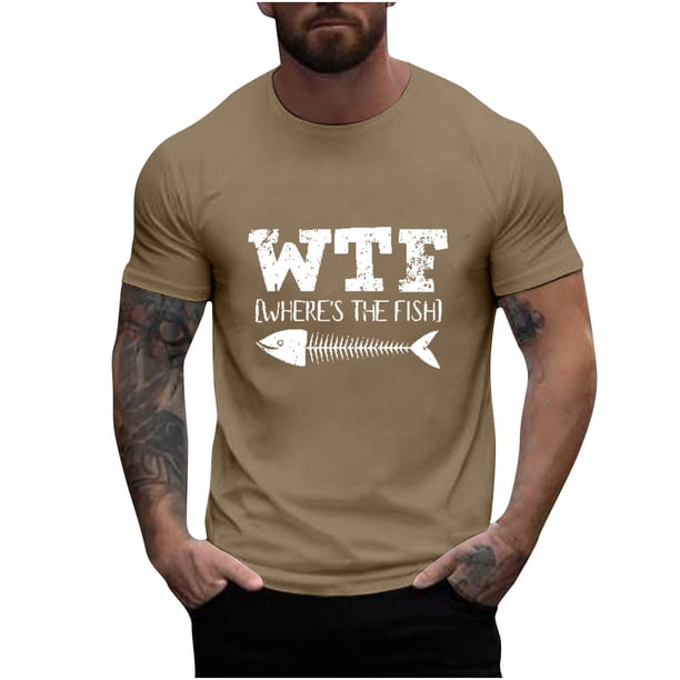 Mangas de Mano para Hombres, Cuello Redondo de Verano Ocio Impreso Superior, Moda Casual Manga Larga Poliéster