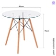 thumbnail image 3 of Mesa De Comedor Redonda NINON De Cristal Templado Para 4 Personas Con Patas Café Estilo Minimalista, 3 of 7