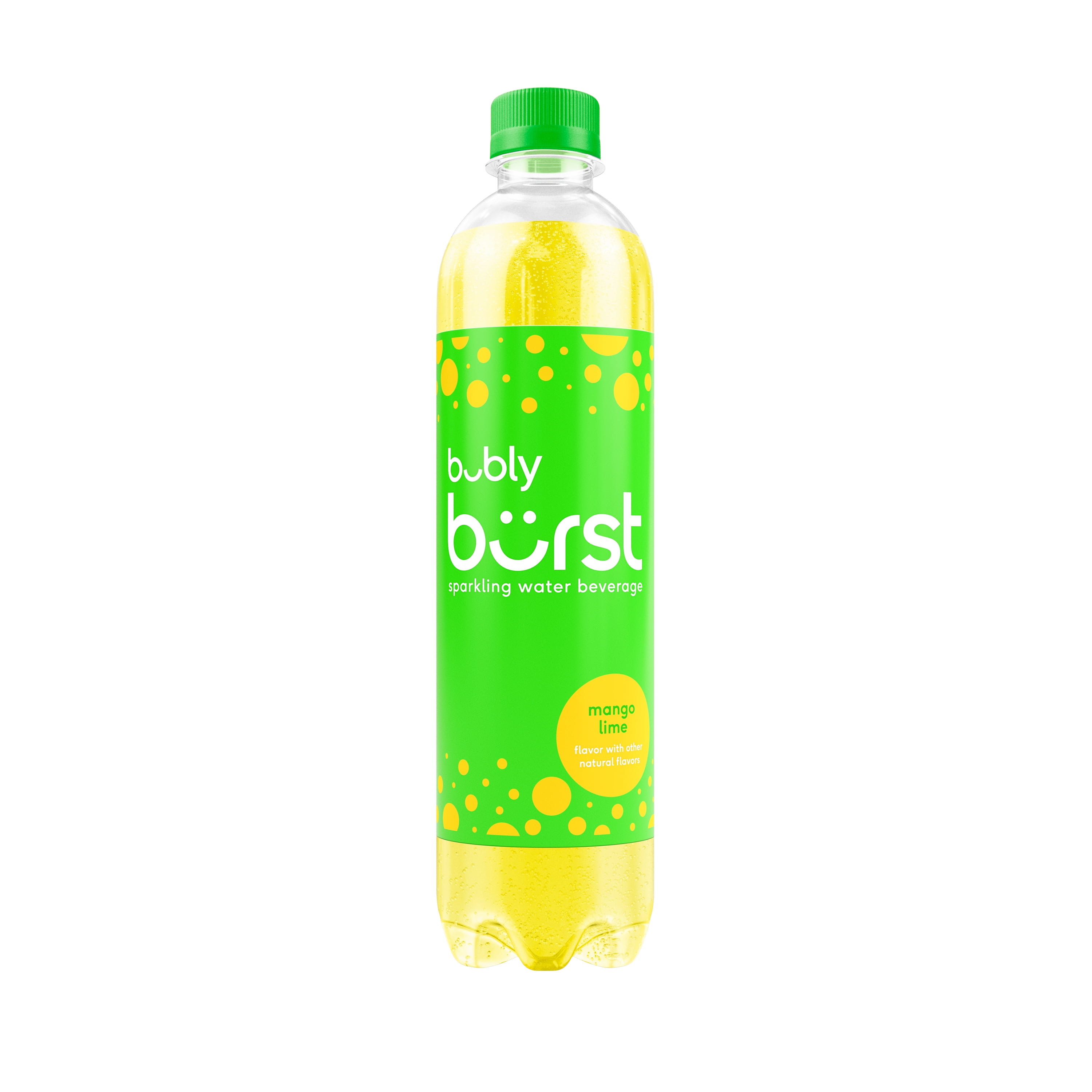 Bubly Burst Sparkling Water Beverage, Mango Lime, 16.9 fl oz, 12 Count Bottles