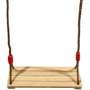 ValueHall Wooden Hanging Swing Seat Wooden Tree Swing Wooden Swing Chair with Adjustable Polyester Rope for Adults,